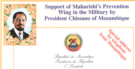 President Chissano of Mozambique - Support of Maharishi's Prevention Wing